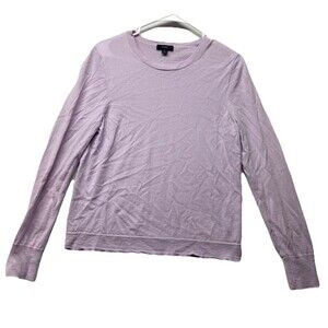 J Crew Womens Crew Neck Sweater Light Purple 100% Merino Wool Size Large Preppy